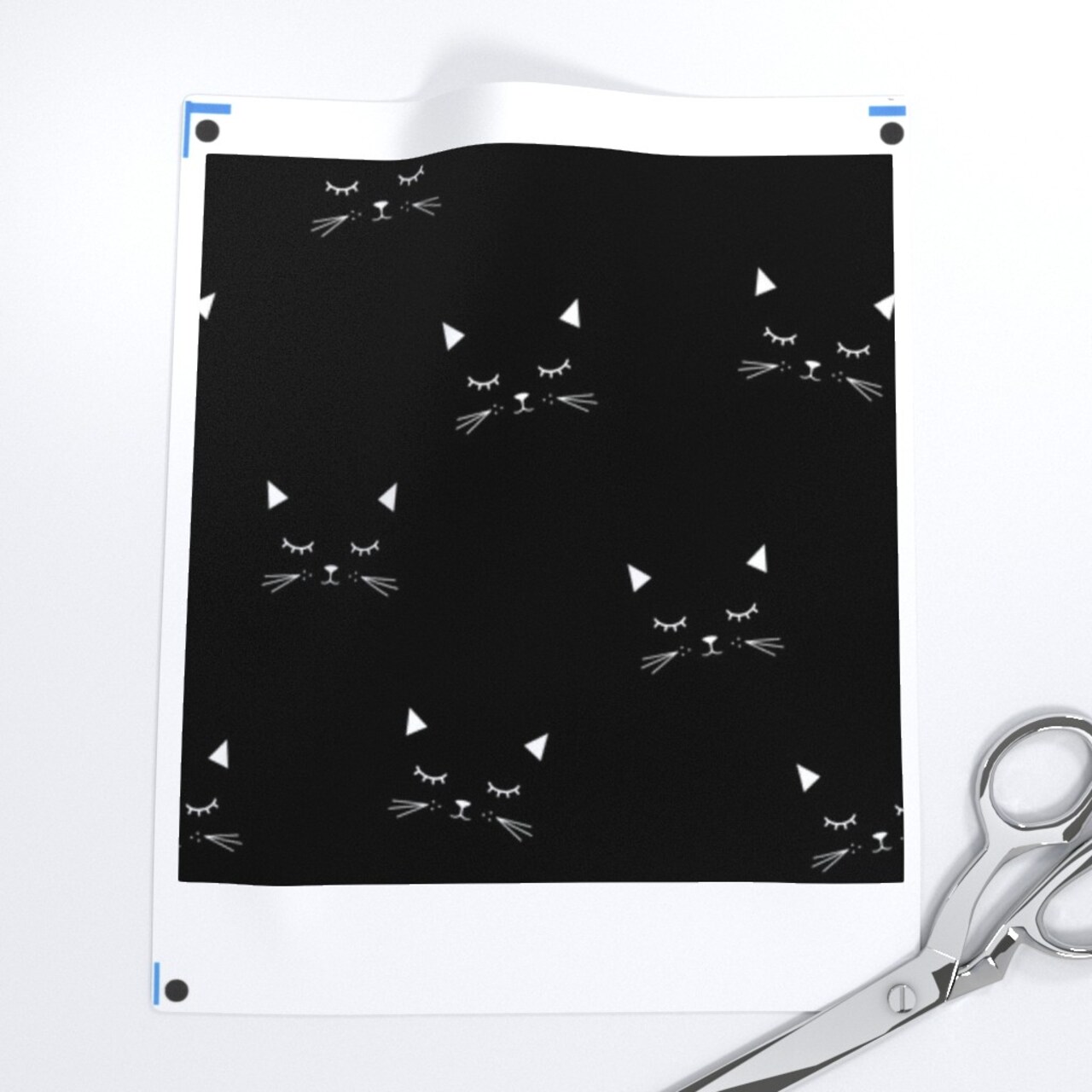 Cats Black Cat Animal White Kids Gender Neutral Fauna Toddler Dark Custom Printed Fabric by Spoonflower Various Fabrics by the Yard or Fat Quarter 6303118